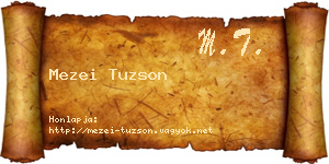 Mezei Tuzson névjegykártya